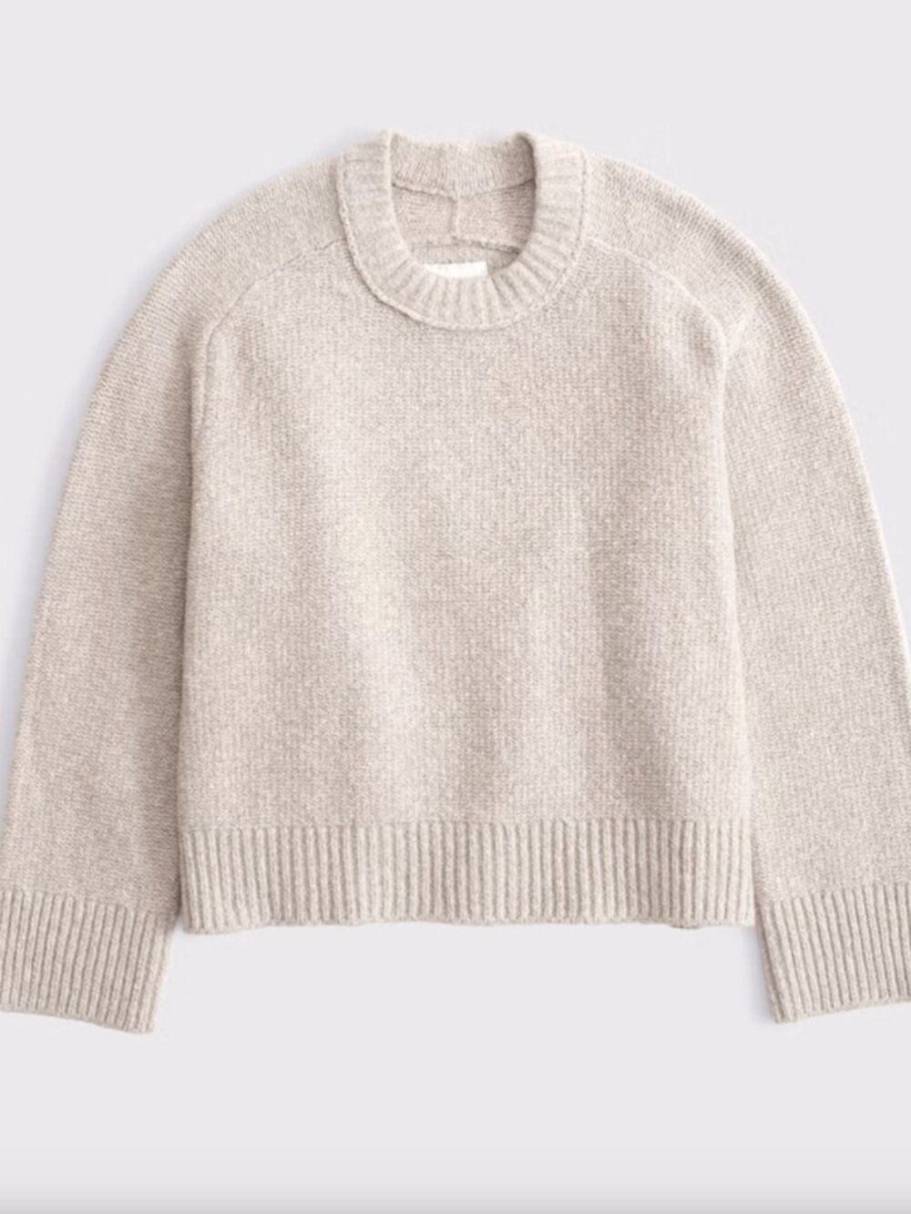 NWT Abercrombie Madeline Textural Crew Sweater Sand XXS